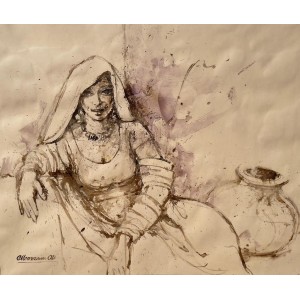 Moazzam Ali, 20 x 24 Inch, Watercolor on Paper, Figurative Painting, AC-MOZ-121